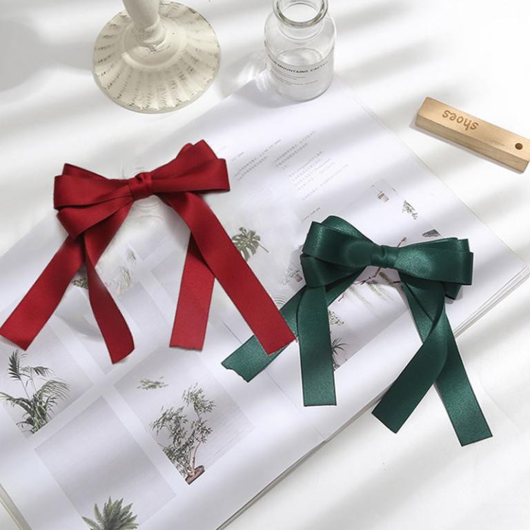 Kẹp Tóc Nơ Dài Tiểu Thư Chất Lụa Satin Nơ Nhỏ KT44