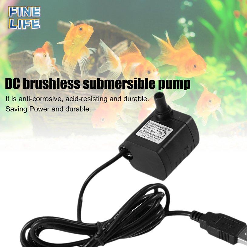 DC3.5-9V 3W Brushless DC Submersible Water Pump USB Fountain Fish Tank Pump