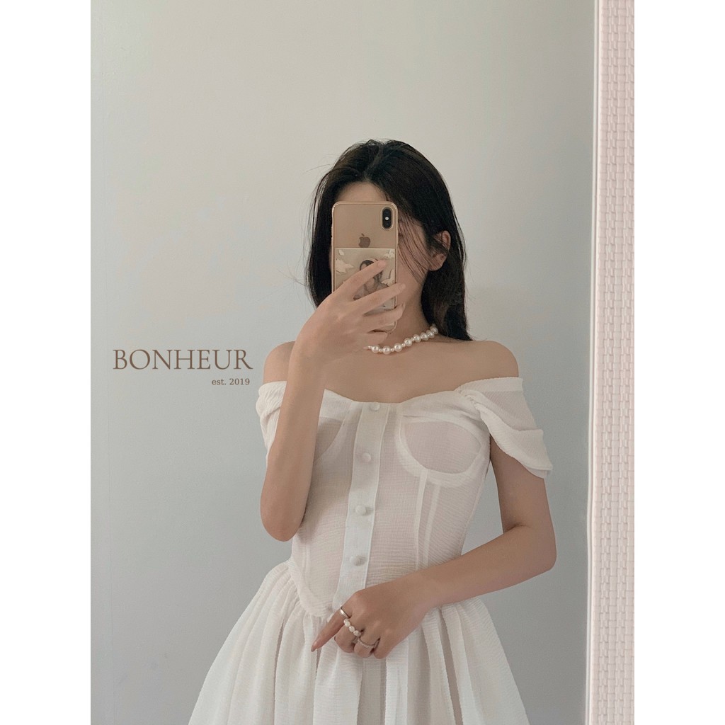 Váy trễ vai đầm công chúa bồng bềnh mặc 2 kiểu phong cách tiểu thư sang chảnh Aurora Dress