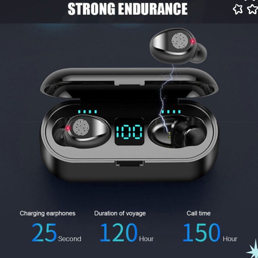 Tai Nghe Bluetooth F9  Không Dây TWS Cảm Ứng Chạm Khử Tiếng Ồn Dùng Chơi Game, Nghe Nhạc -F9 - Nhuvubfbll5684