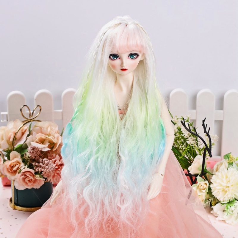 Tóc Giả Dài 60cm Màu Sắc Tuyến Tính Cho Búp Bê 1 / 3 1 / 4 1 / 6 bjd / sd