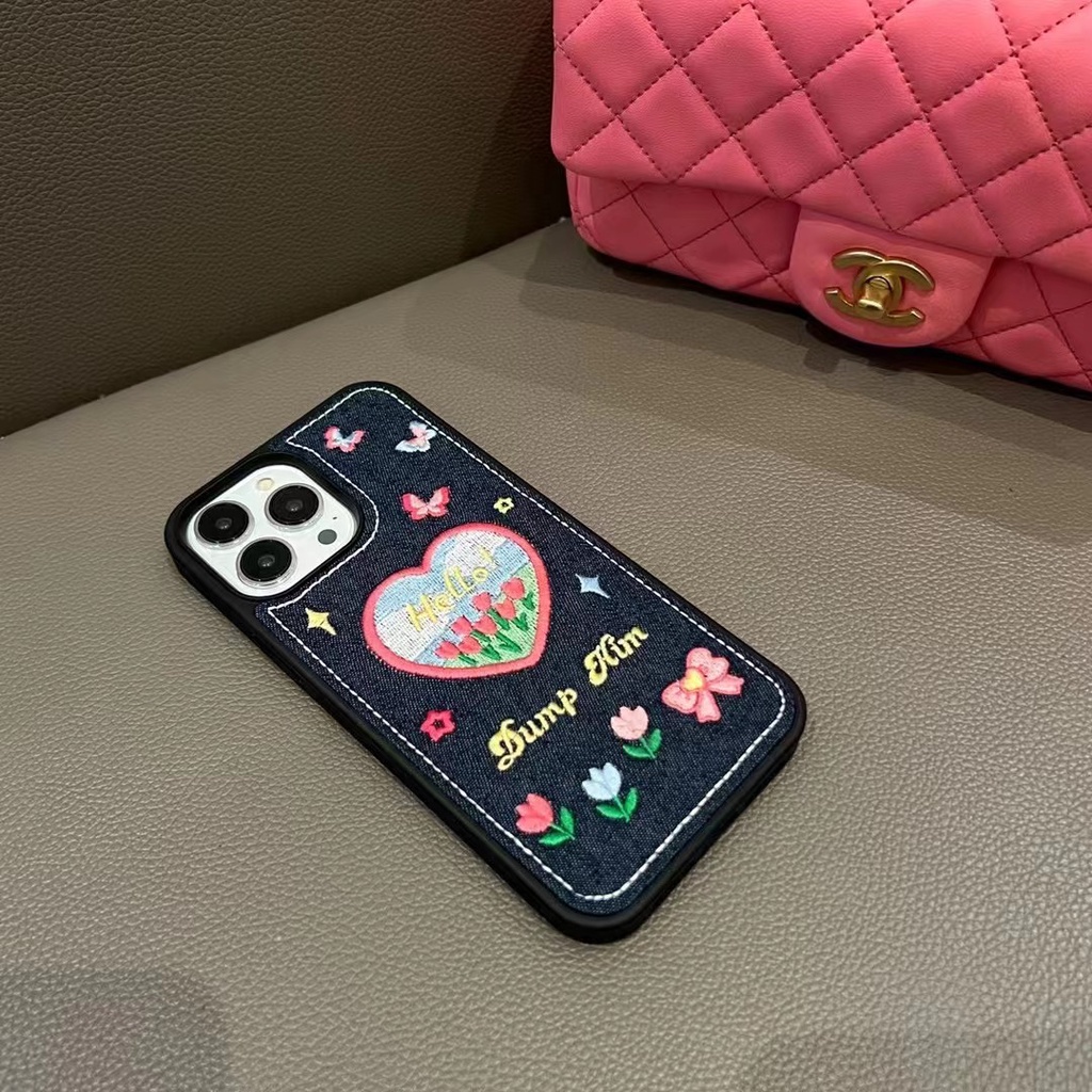 Ốp Điện Thoại tpu Mềm Thêu Họa Tiết Cho iPhone 13 13pro 13promax 11 11PROMAX 12 12PRO 12PROMAX 14 14promax 14pro