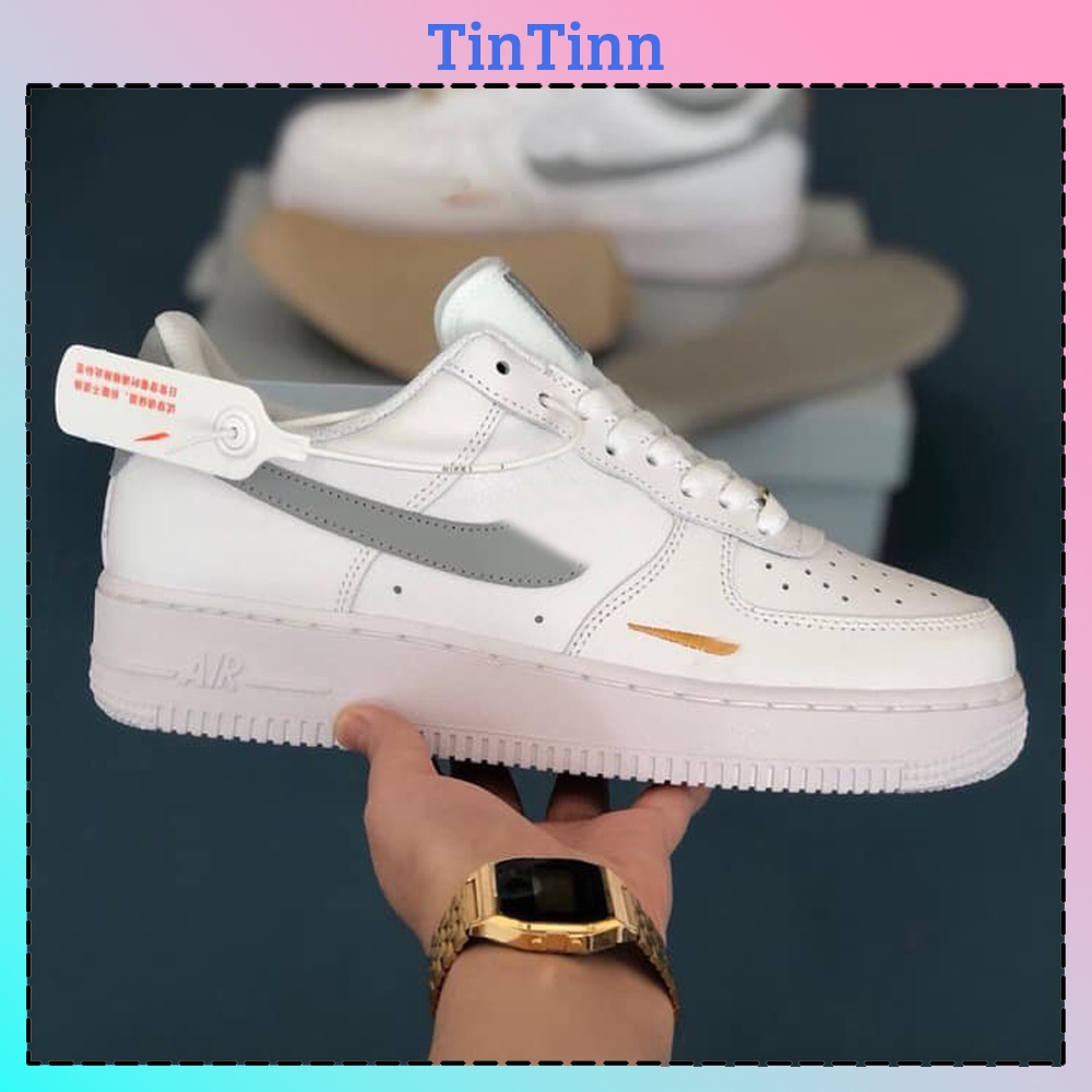 Nike Air Force 1 Vệt Xám af1 GIày Thể Thao Nike Trắng Xám Nam Nữ Đế Cao 3cm Hot Trend 2022