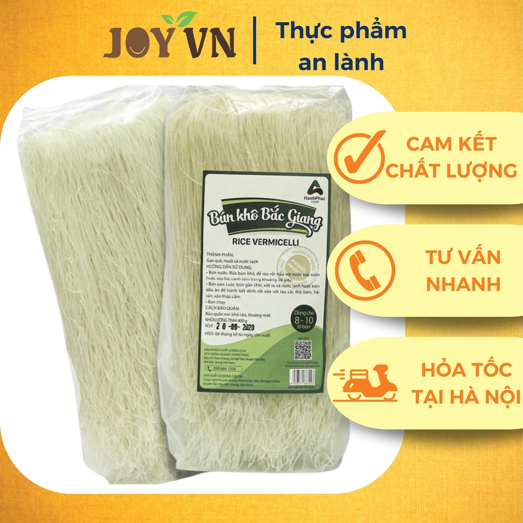 Bún khô Bắc Giang JOYVN bún gạo khô mì gạo khô gói 330g