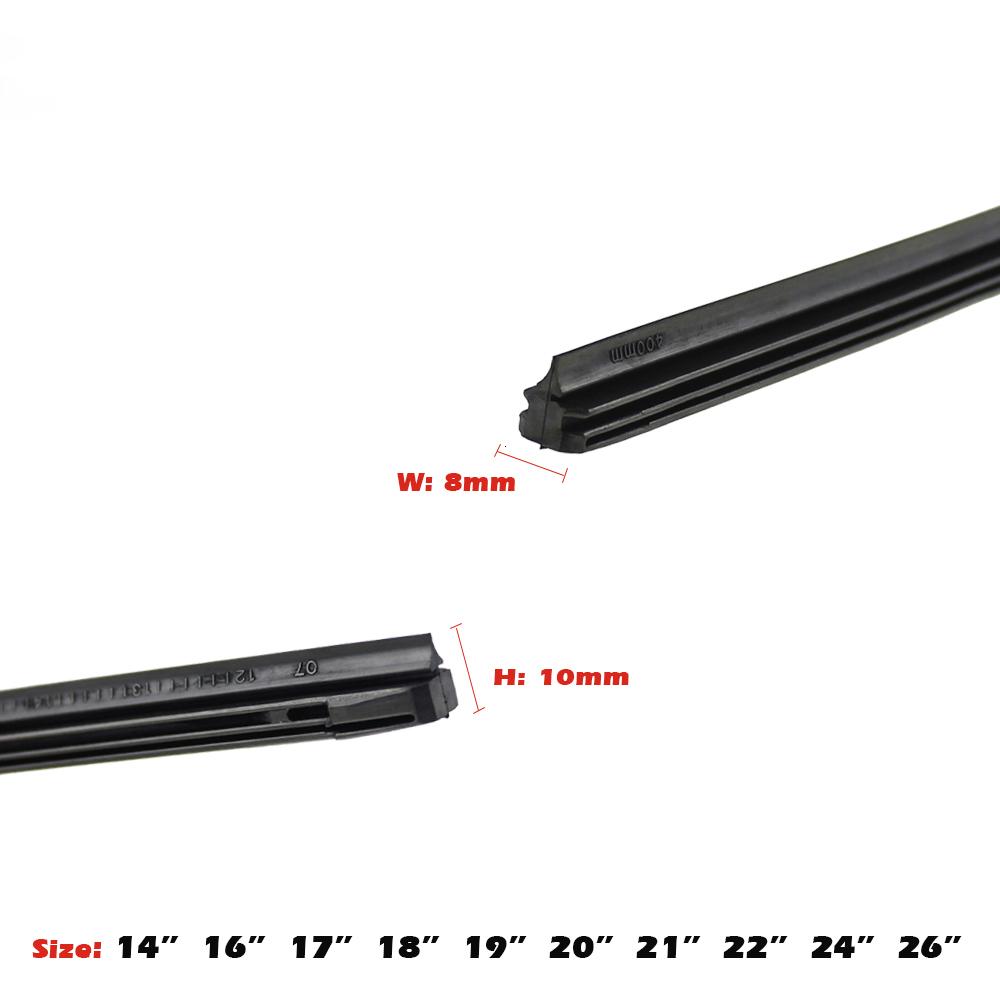 1 Lưỡi Gạt Nước Bằng Cao Su Mềm 8mm 14" 16" 17" 19" 20" 21" 22" 24" 26" 28" Dành Cho Ô Tô HONDA TOYOTA BMW BENZ AUDI VW NISSAN PERODUA PROTON
