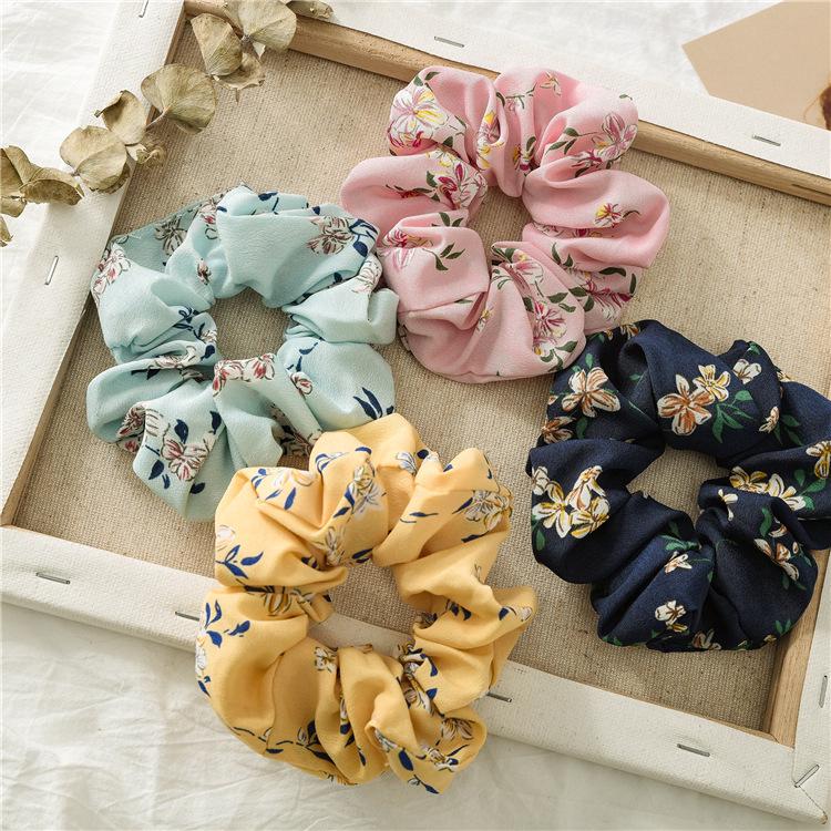 Dây Buộc Tóc Hoa Vải Chiffon Thời Trang