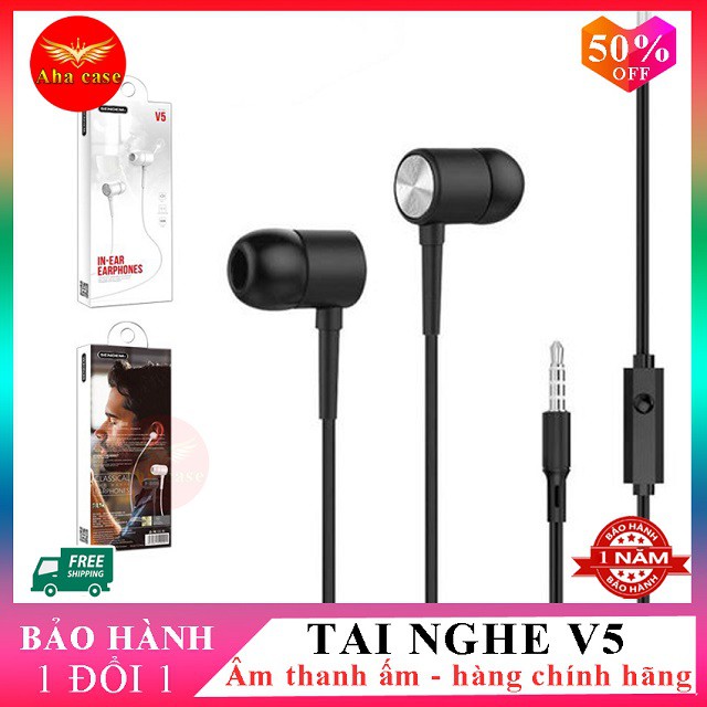 Tai nghe nhét tai Sendem V5 - Âm thanh Siêu ấm, mút tai êm ái có mic và nút tạm dừng nhạc, tai nghe dây, Aha Case | BigBuy360 - bigbuy360.vn