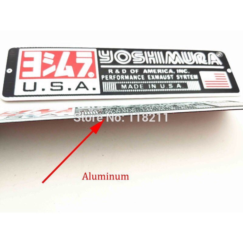 DECAL NHÔM 3 D DÁN ỐNG PÔ - YOSHIMURA 3,8 X 14 CM