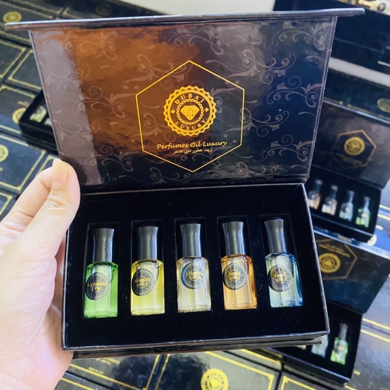 Sét 5 Lăn Tinh Dầu Nước Hoa Dubai Cao Cấp Chính Hãng 5 Mùi Nam Hoặc Nữ Siêu Thơm Lâu 25ml