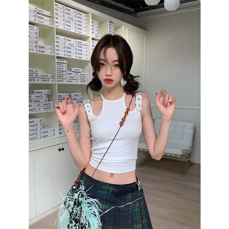 Áo Hai Dây Màu Sắc Đơn Giản Quyến Rũ Cho Nữ