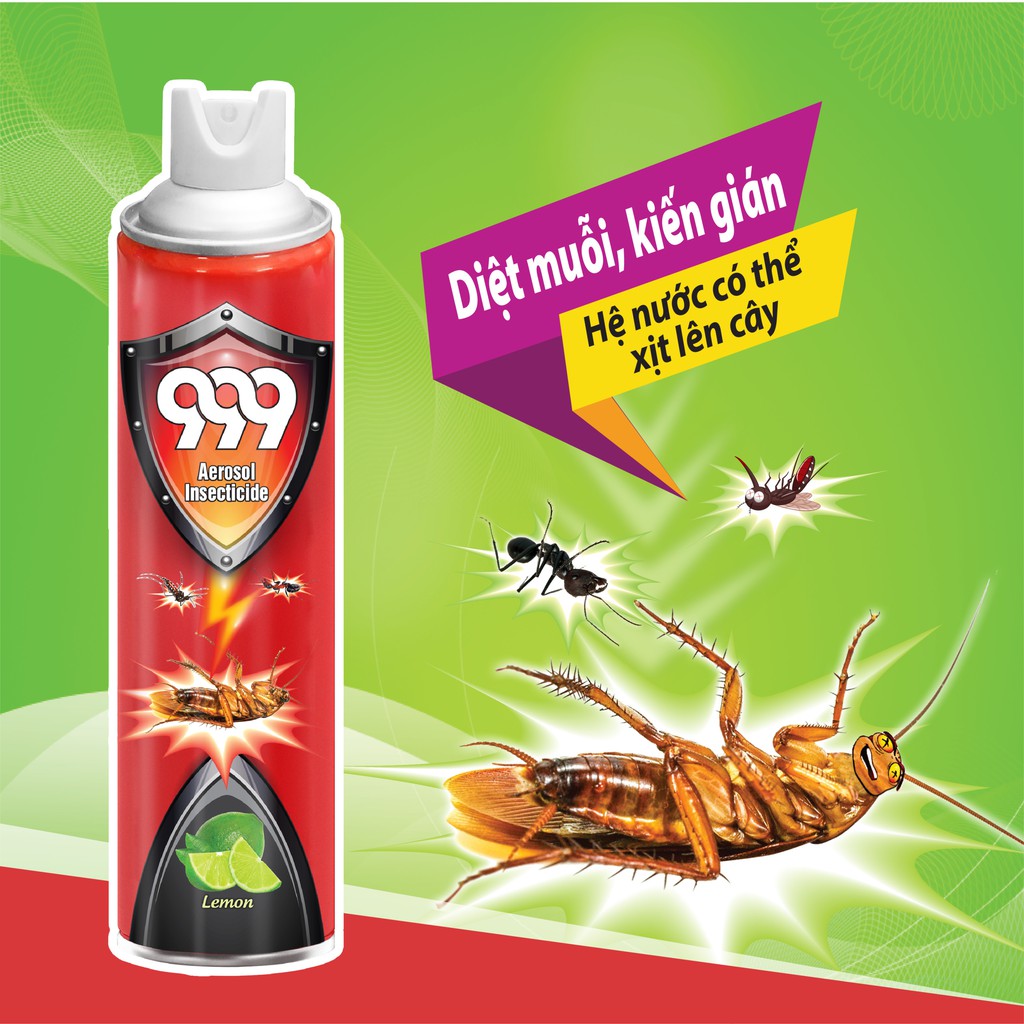 Bình Xịt Côn Trùng 999 Diệt ruồi, muỗi, kiến, gián, mối mọt trong nhà, ngoài sân vườn (Vườn Sài Gòn - Vuon Sai Gon)