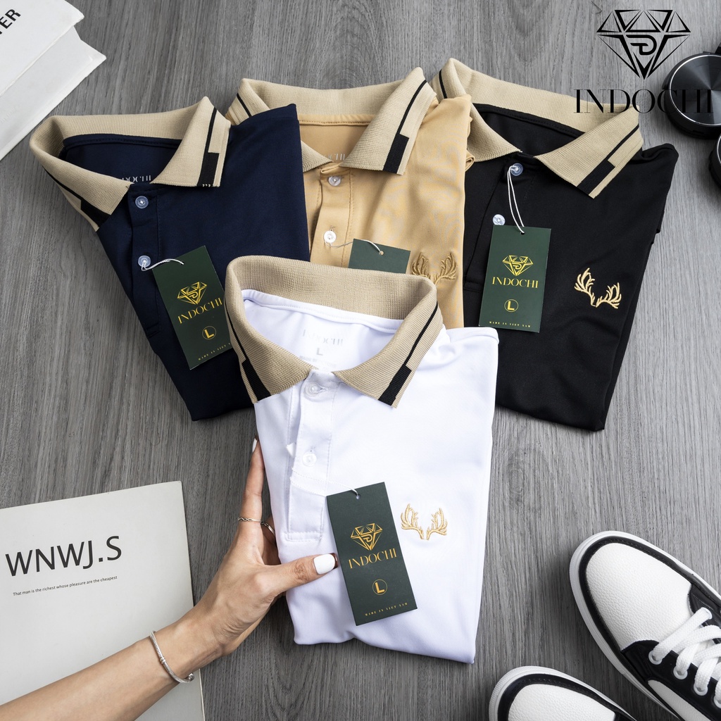 ÁO THUN NAM, ÁO THUN POLO CO GIÃN 4 CHIỀU CAO CẤP THÊU HỌA TIẾT HƯU (có đủ size và màu áo)