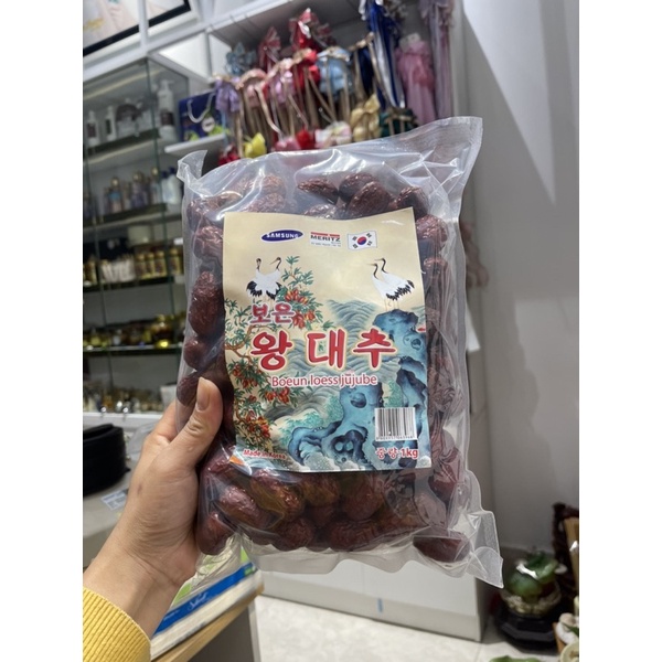 TÁO ĐỎ KHÔ HÀN QUỐC CAO CẤP CÔNG CHÚA BOEUN LOESS JUJUBE 1KG (date 2024)