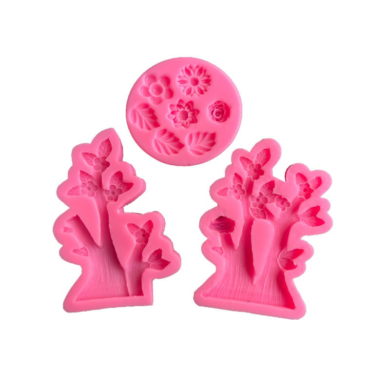 Khuôn Silicone Làm Bánh/Sô Cô La/Sô Cô La/Kẹo Đường Hình Hoa Đào/Hoa Hướng Dương/Lá