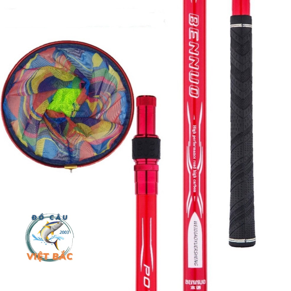 Cán vợt và mặt vợt cá carbon đủ kích cỡ Đồ Câu Việt Bắc vành tròn chuyên dụng câu đơn câu đài
