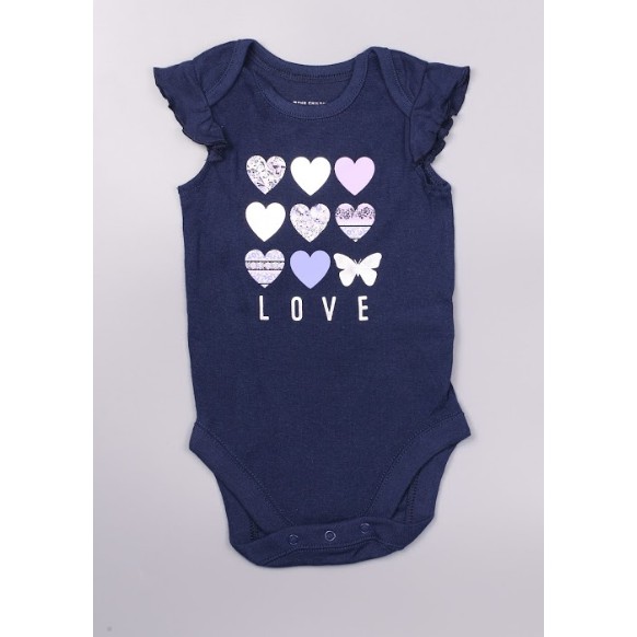 Bodysuit cho bé ngắn tay xanh tím than chất liệu cotton từ 0-24 tháng ❤2102006f