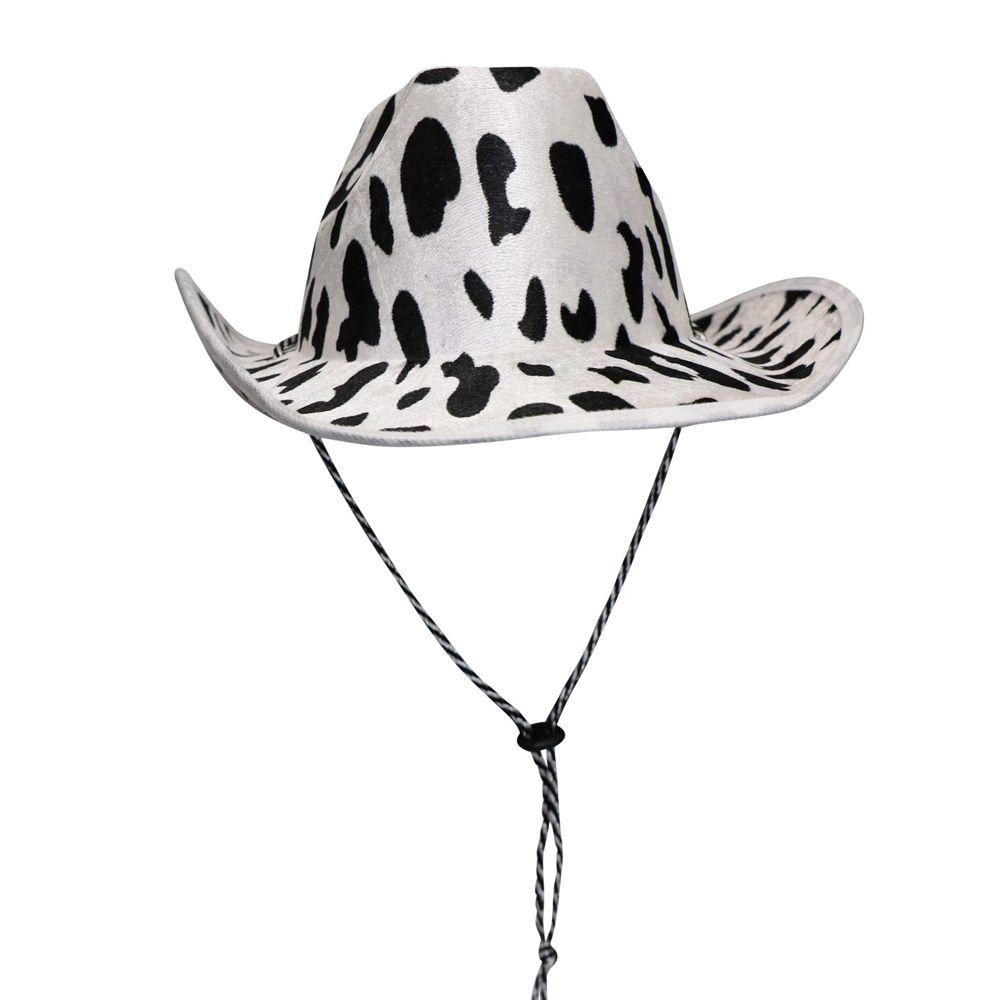 Bebetterm 1Pc Unisex Cowboy Hat Plastic Western Cowboy Costume Party Pink Star Adjustable Cow Girl Hats