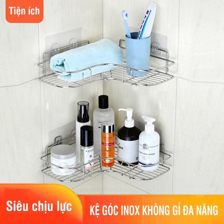 Kệ nhà tắm inox 304, kệ góc dán tường, kể để đồ nhà tắm tiện ích tiết kiệm không gian