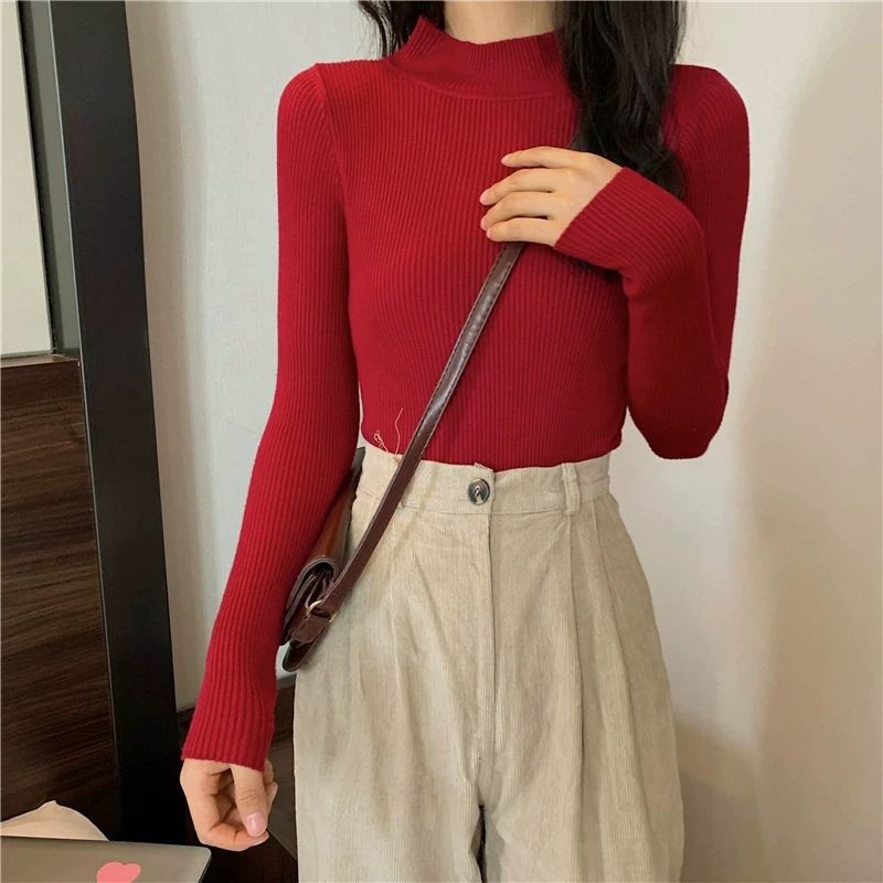 Áo len mùa thu cổ 3p giữ ấm cơ thể chất len mềm mịn ko bai xù cực đẹp xinh sang | BigBuy360 - bigbuy360.vn