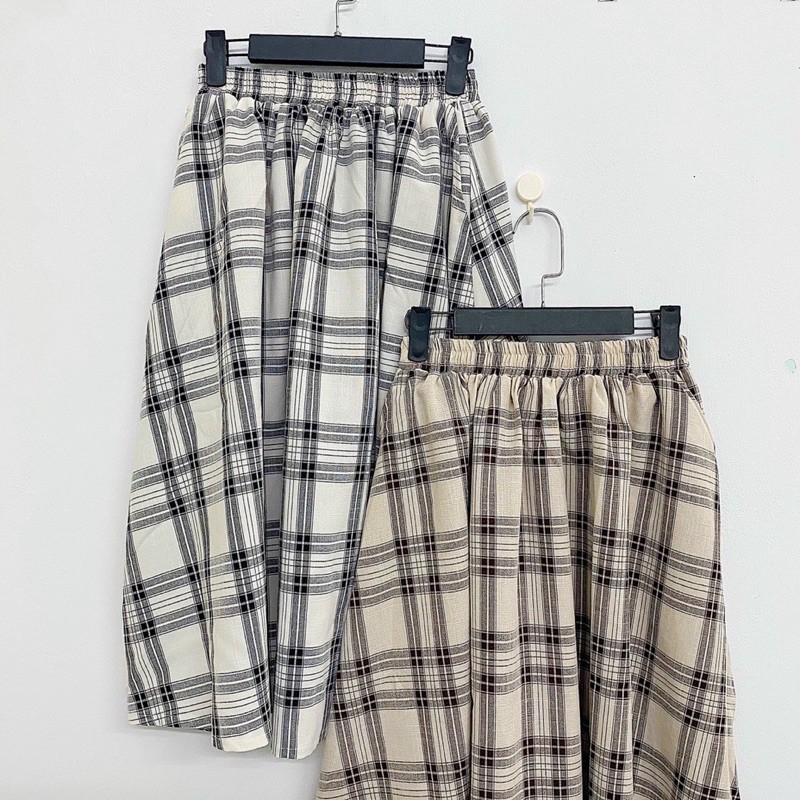 Chân Váy CARO SKIRT quốc dân form suông dài chuẩn dễ phối chất vải dày dặn lưng chun rộng có co giãn | BigBuy360 - bigbuy360.vn