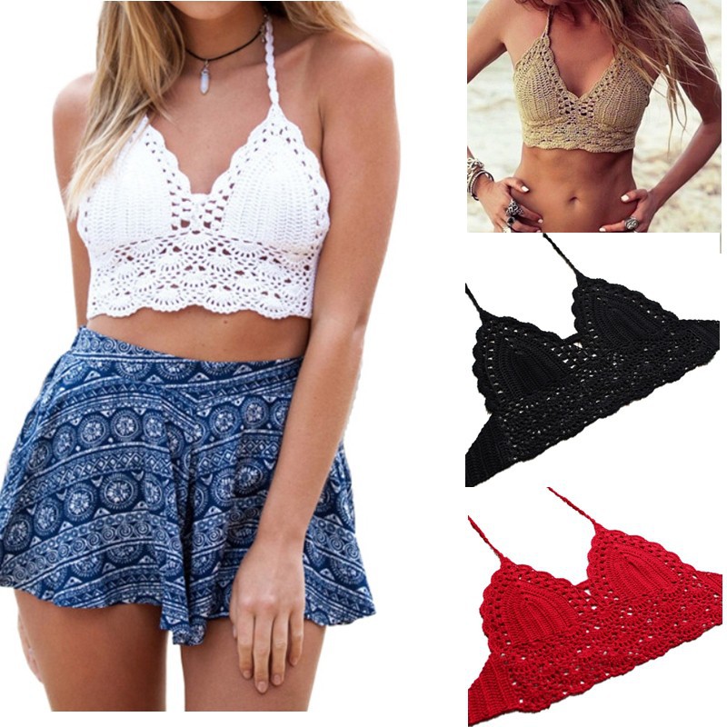 Bikini Dệt Kim Thiết Kế Hở Lưng Quyến Rũ