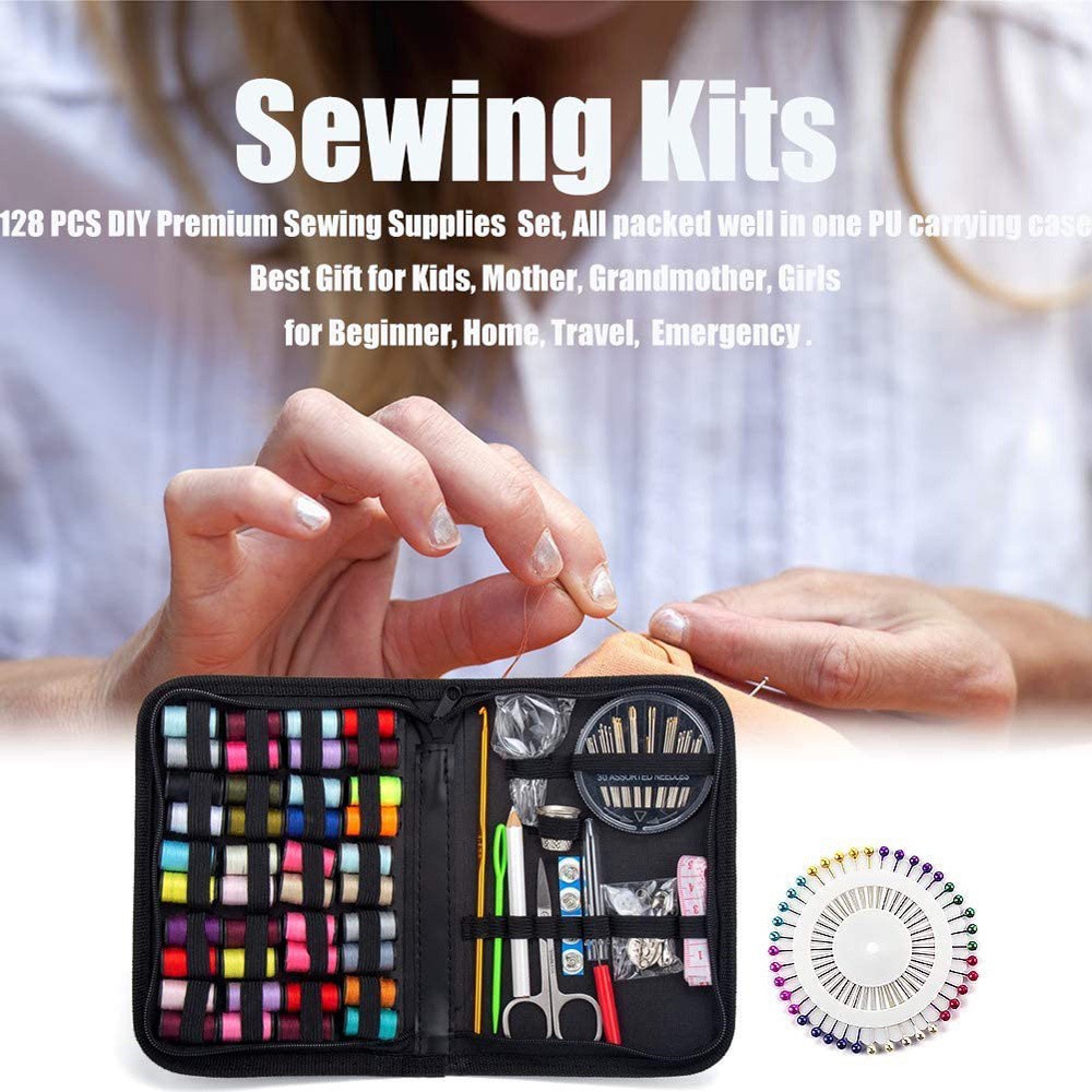 Bộ 128 Dụng Cụ May Vá Thủ Công Kèm Hộp Đựng Tiện Dụng