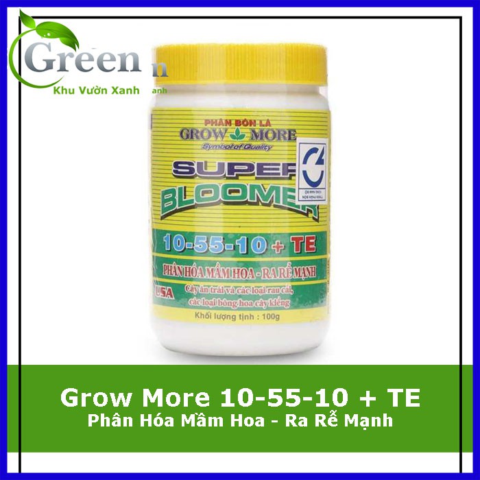 Phân bón lá NPK cao cấp Grow More 10-55-10 (Super Bloomer) - 100gam/lọ
