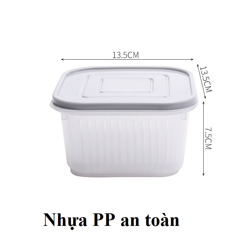 Hộp đựng hành tỏi, hộp nhựa đựng thức ăn tủ lạnh tách nước giúp thực phẩm tươi lâu