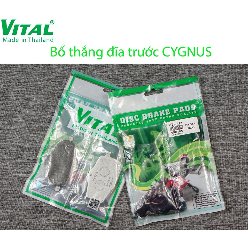 Bố thắng sau + trước TAURUS/ CYGNUS hiệu VITAL - Má phanh xe máy, bố thắng đĩa VITAL chính hãng Thái Lan