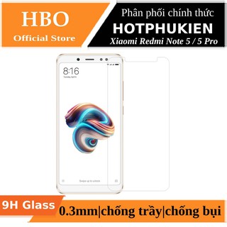 Miếng dán kính cường lực Xiaomi Redmi Note 5 / 5 Pro hiệu HBO (độ cứng 9H) - hàng chính hãng