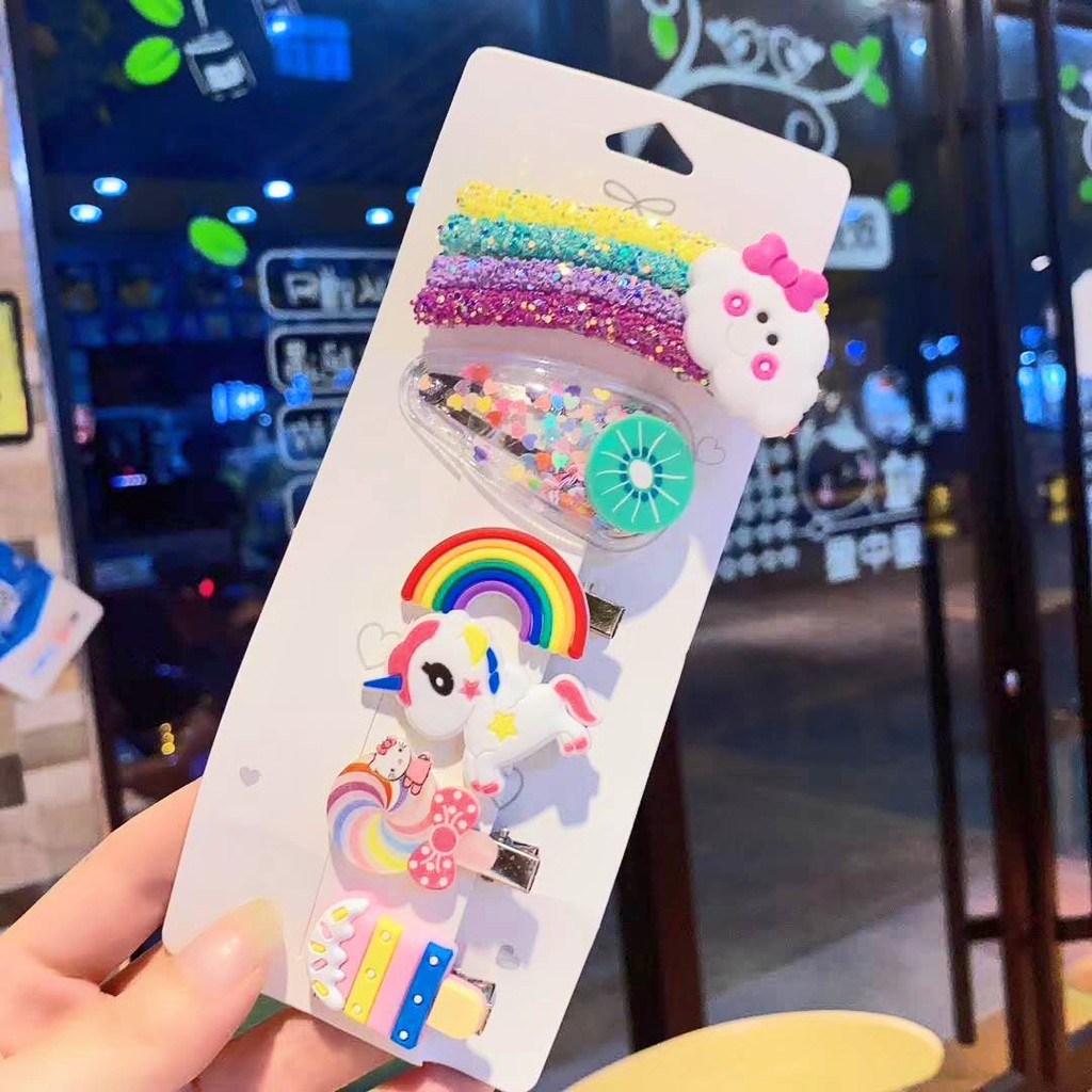 Phụ kiện tóc nhiều họa tiết hoạt họa tùy chọn phong cách Hàn Quốc cho bé