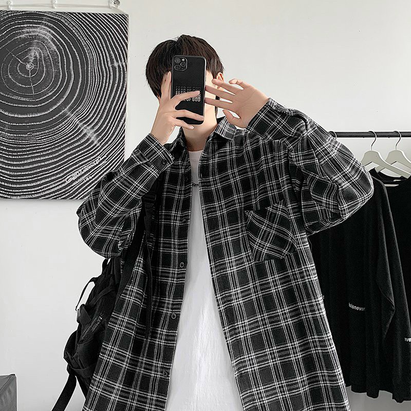 Áo sơ mi kẻ sọc karo flanner unisex tay dài chất vải Kate Nỉ dày đẹp nhiều màu hót