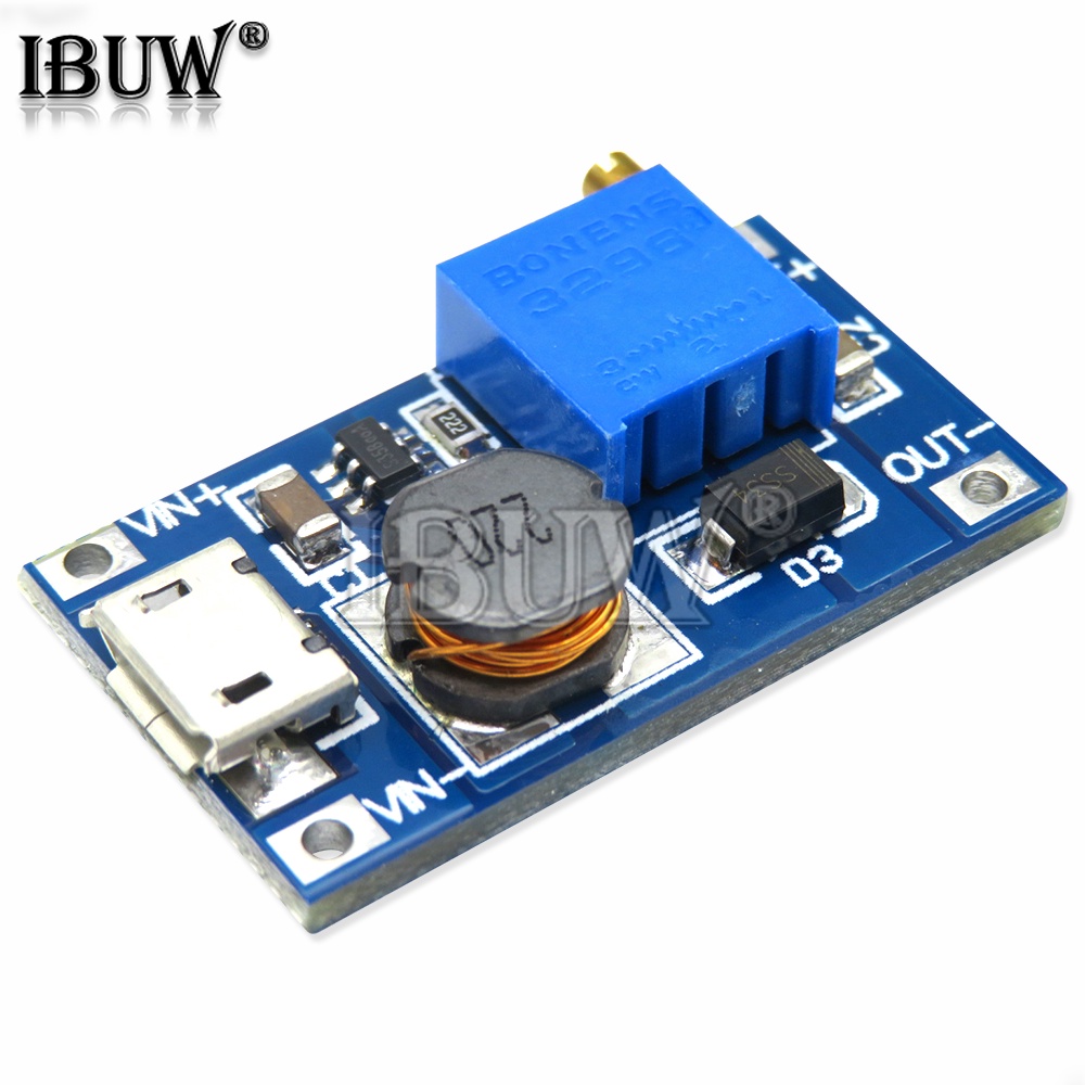 Bộ 5 Mô Đun Tăng Áp MT3608 2A Kèm MICRO USB 2V-24V Sang 5V 9V 12V 28V DC-DC