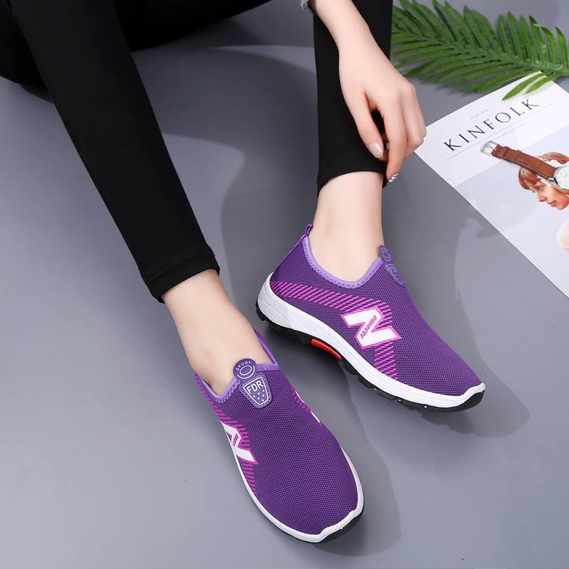 Giày thể thao nữ không dây chất liệu vải lưới siêu thoáng mát siêu êm chân - Vincent Shop