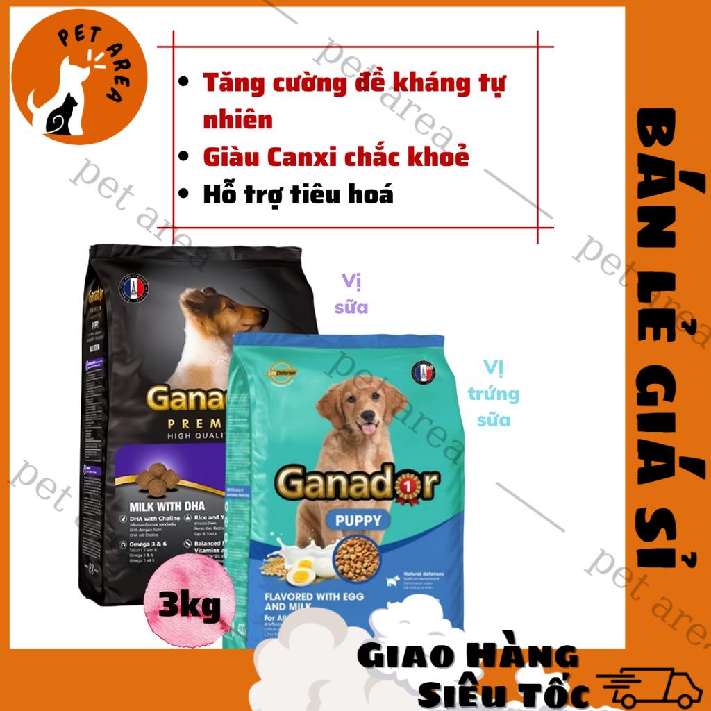 [Chính hãng][Date xa][Hỏa tốc]Thức Ăn Cho Chó Con Ganador Puppy Gói 3Kg Vị Trứng Sữa, Sữa DHA
