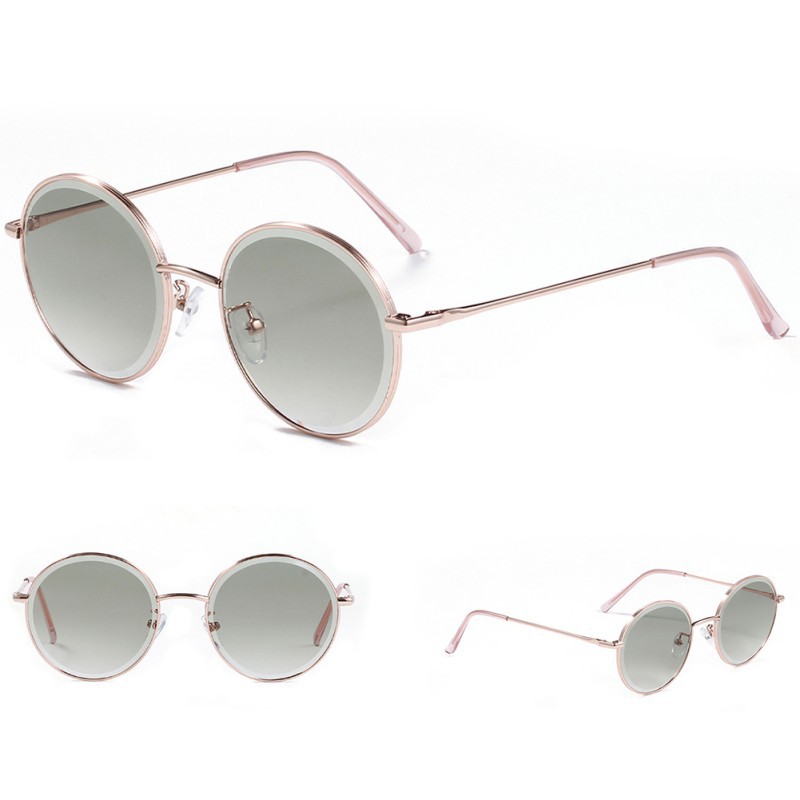 Kính Mát Gọng Kim Loại Tròn Chống Tia Uv Phong Cách Retro