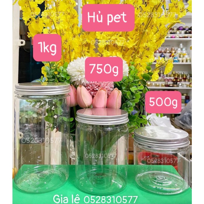 Hủ lọ nhựa PET nắp nhôm/ nhựa 500ml/750ml/1000ml