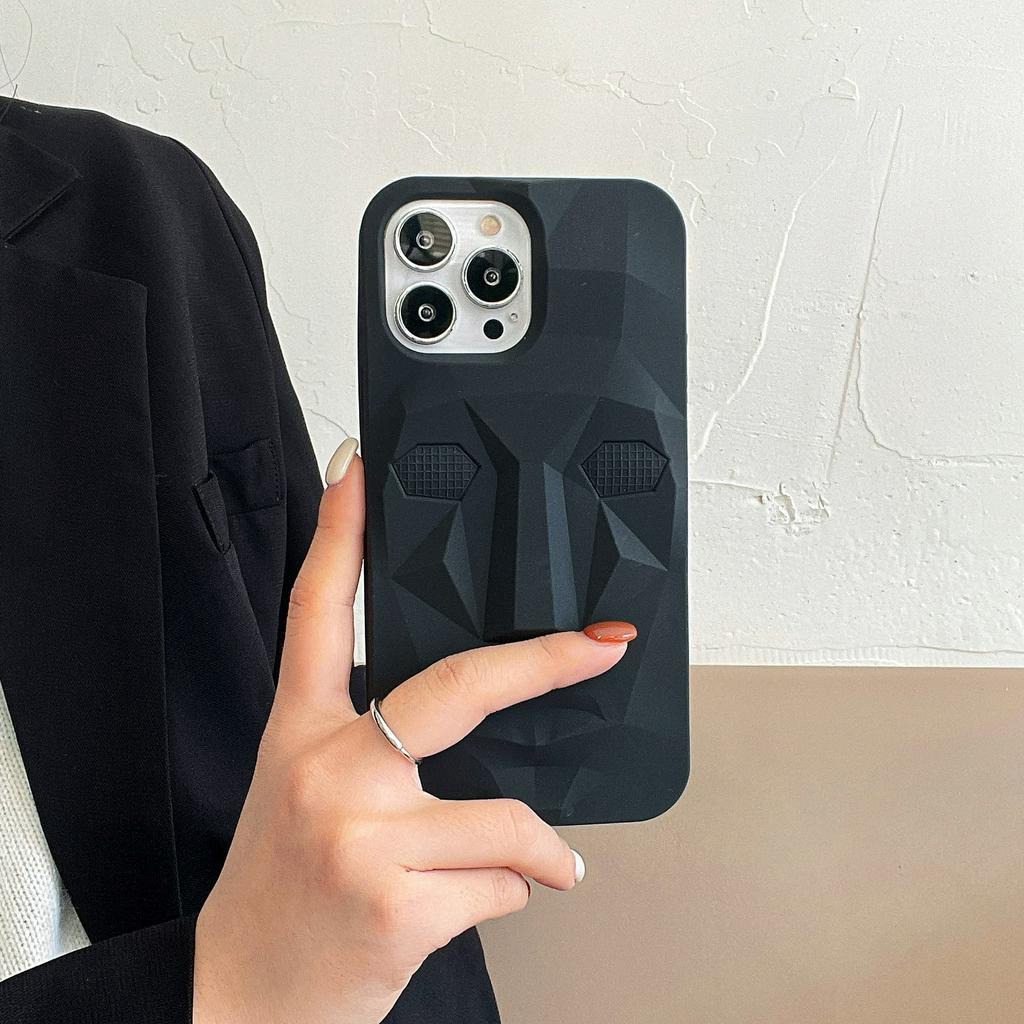 Ốp Điện Thoại Silicon Mềm Chống Sốc Hình Mặt Balck 3D Cho iPhone 14Promax / 14Pro / 14 / 13 / 12 / 11 / X / 8P / 7P / 7 / 6P