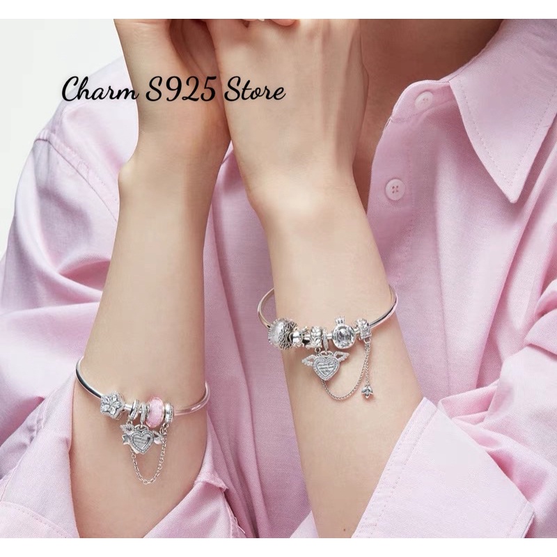 COMBO BỘ VÒNG TAY PAN ALE MIX 5 HẠT CHARM BẠC S925 THUẦN KHIẾT HÀNG CAO CẤP