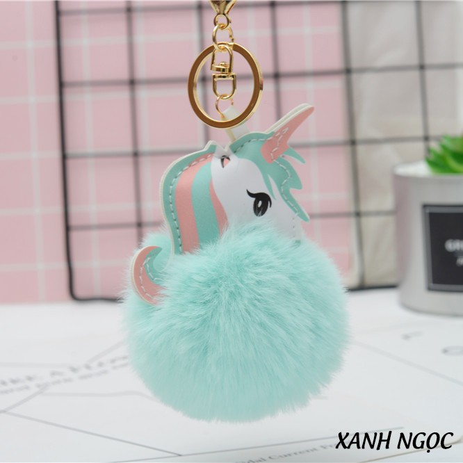 [Mã WASKT410K giảm 10K đơn 50K] Móc Bông Treo Túi Xách Ngựa Unicorn Cute 8cm