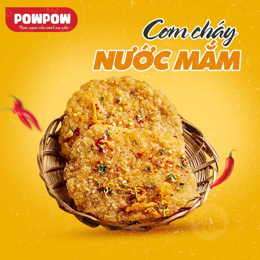 Cơm cháy nước mắm POWPOW đồ ăn vặt giòn ngon