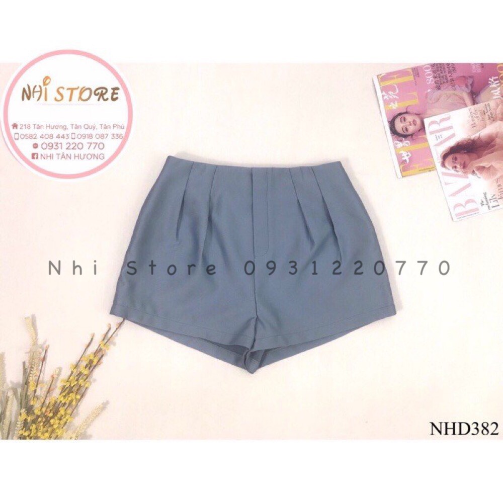 [Freeship 50k] Quần Short Nữ NHISTORE -Quần Short Lưng Cao Xếp Ly Có Túi Thời Trang Freesize Dưới 57kg