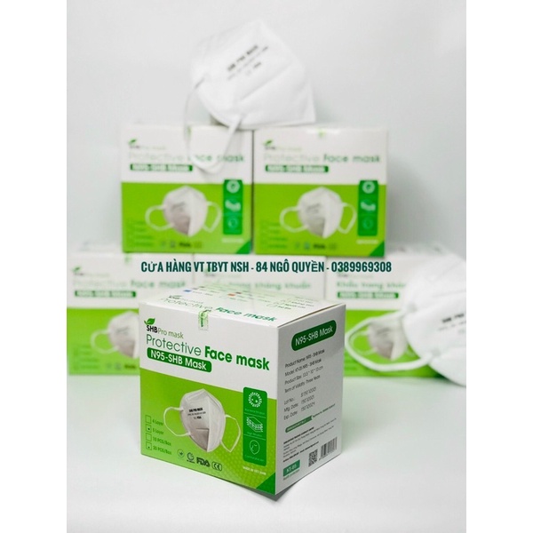 Hộp 20 Cái Khẩu Trang 3D N95 khẩu trang Kháng Khuẩn 5 lớp Chính Hãng SHB Pro Mask Loại Không Van SHBCARE FACE MASK N95