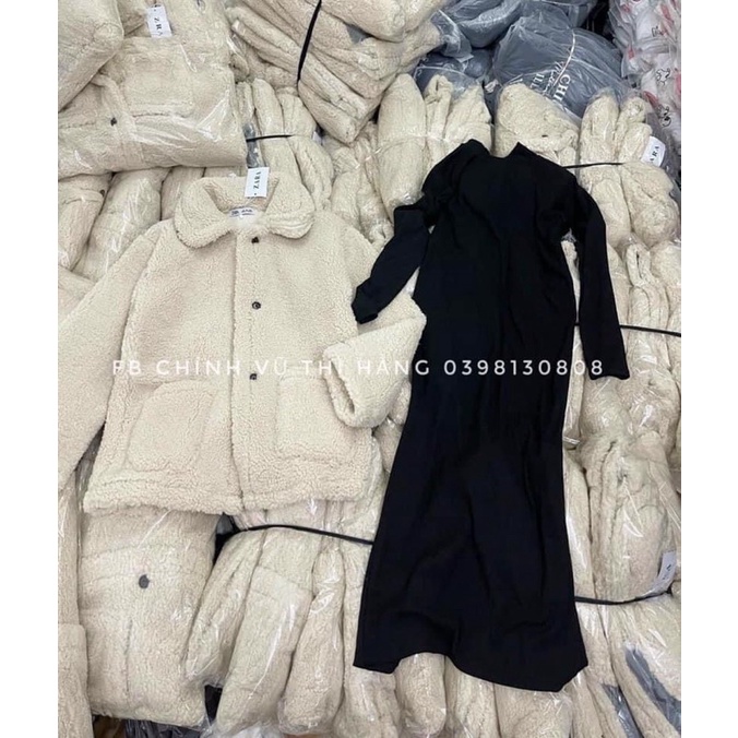 Set áo khoác lông kèm váy len body loại đẹp | BigBuy360 - bigbuy360.vn