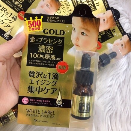 Serum dưỡng trắng da, ngừa nám White Label Premium Placenta Gold Essence chiết xuất từ vàng và tinh chất nhau thai 10ml