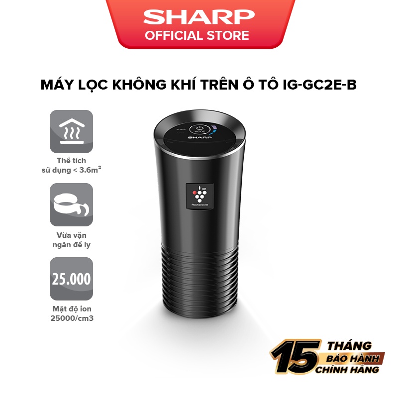 [Mã ELBAU10 giảm 10% đơn 500K]Máy lọc không khí ôtô Sharp IG-GC2E-N/B Hàng Thái Lan