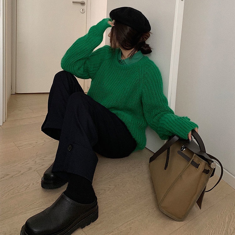 Áo sơ mi IELGY có cổ tay dài dáng rộng dễ phối đồ thời trang cho nữ