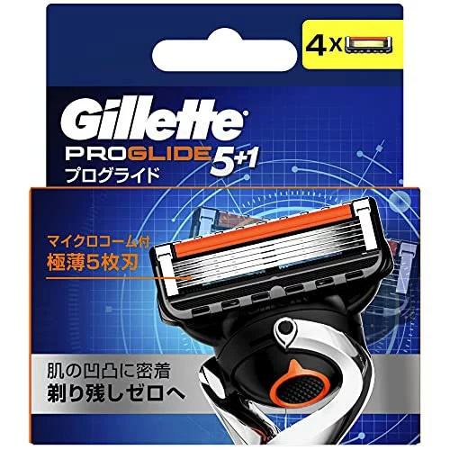 Vỉ 04 lưỡi dao thay thế Gillette Fusion 5+1 Proglide, hàng nội địa Nhật Bản