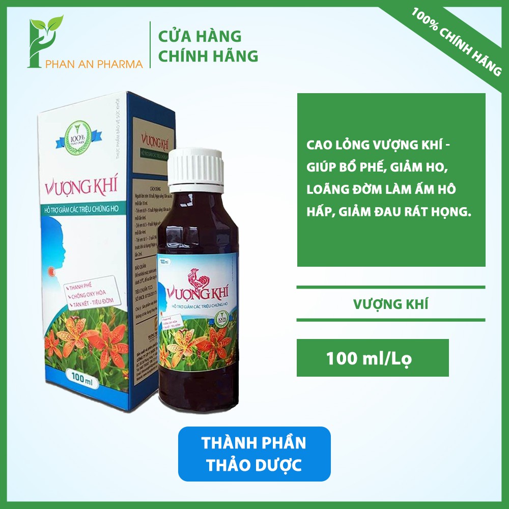 Cao Lỏng Vượng Khí - Giúp bổ phế, giảm ho, loãng đờm làm ấm hô hấp, giảm đau rát họng (Chai 100ml) - CN321