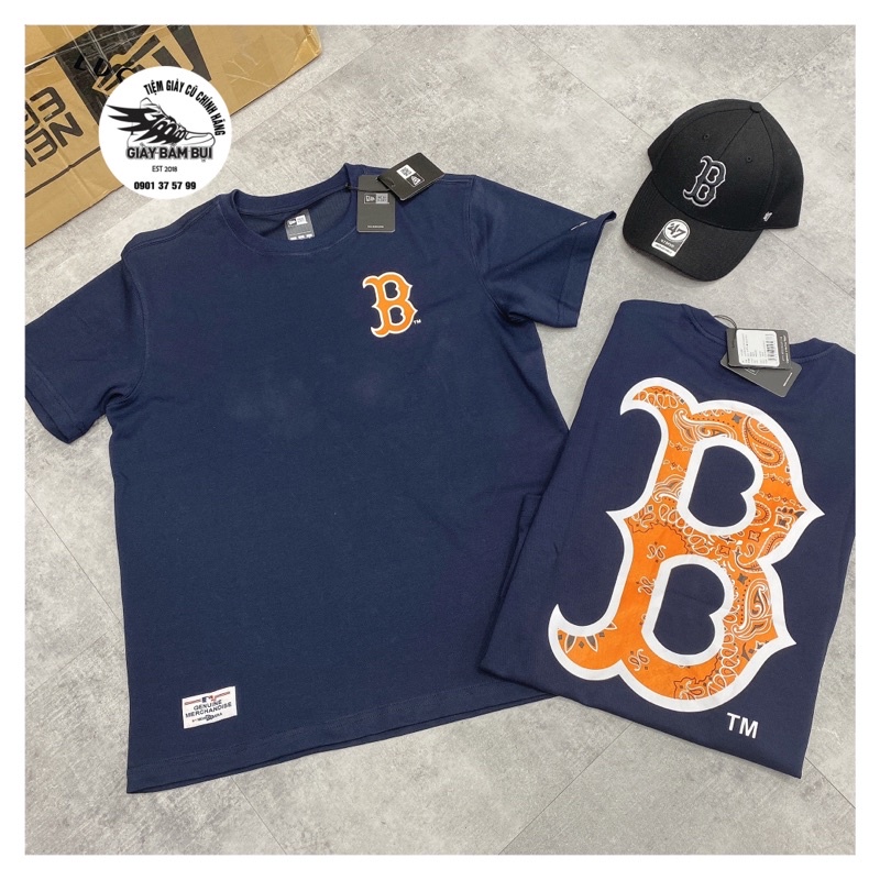 Áo thun new era big paisley Boston navy
